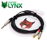 Lynx Custom Neutrik 6.35mm Stereo TRS Jack to 2 x RCA Phono Plugs, 1m