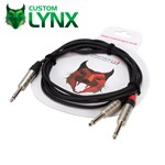 Lynx Custom Neutrik 6.35mm Stereo TRS Jack to 2 x 1/4in Mono Jack Plugs, 1m