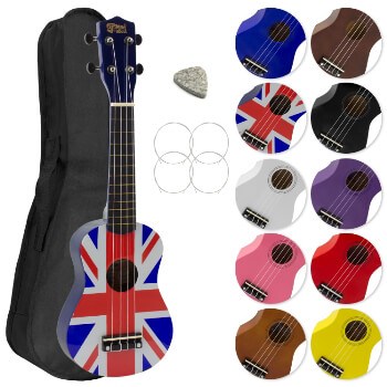 Mad About Soprano Beginners Ukulele with Bag, Union Jack