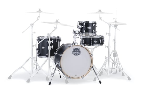 Mapex MM486S Mars Maple 4-Piece Bop Shell Pack, Matte Black