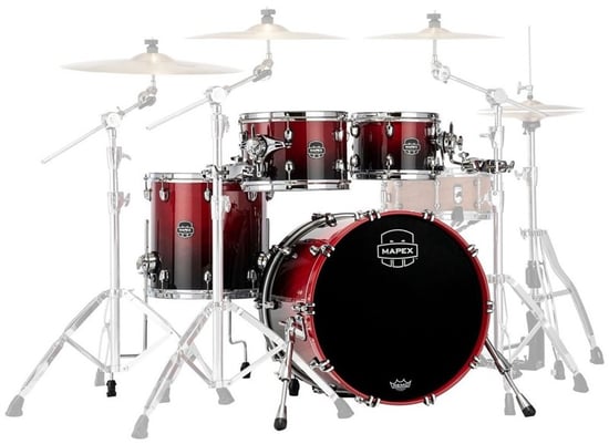 Mapex Saturn SR529XU 4-Piece Shell Pack 22in Short Stack, Scarlett Fade