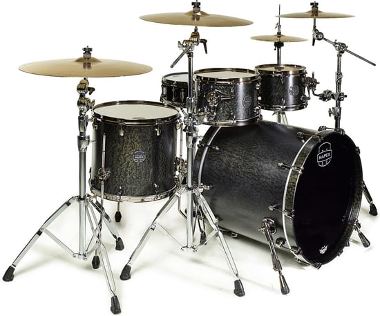 Mapex SV529XUB Saturn V MH Exotic Sound Wave Shell Pack (Flat Black Maple Burl)