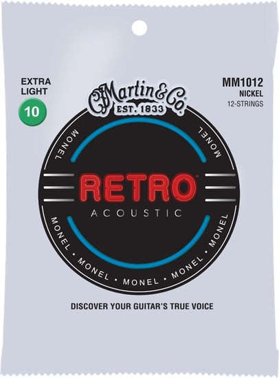 Martin MM1012 Retro Monel Acoustic, 12-String, Extra Light