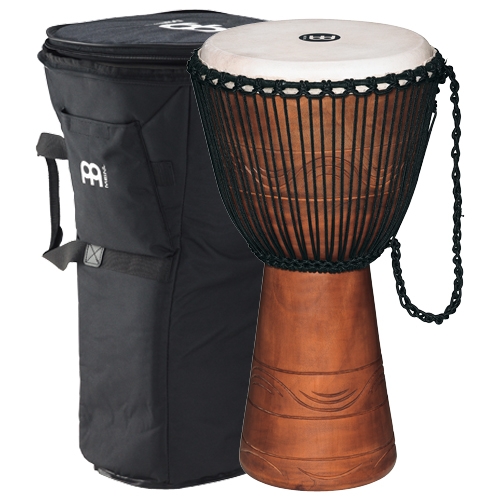 Meinl Original African Style Rope Tuned Wood Djembe with Bag, 10in