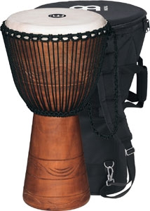 Meinl Original African Style Rope Tuned Wood Djembe with Bag, 13in