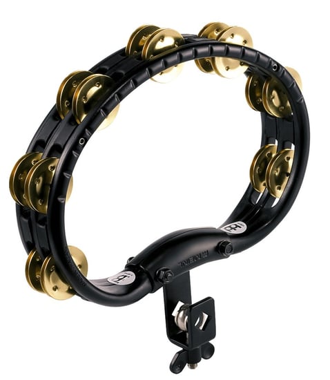 Meinl Mountable ABS Tambourine Super Dry Studio, Brass Jingles, Black