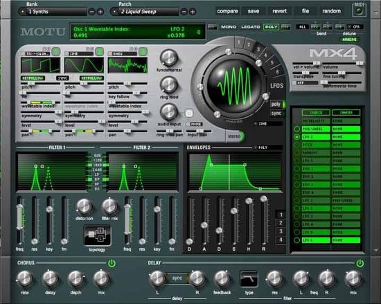 MOTU MX4 Synth Virtual Instrument