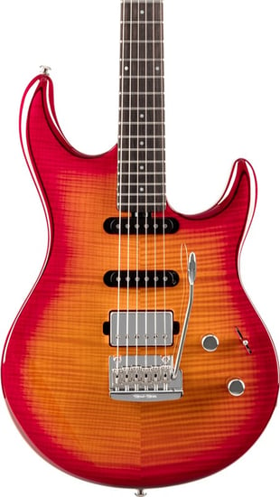 Music Man Luke 3 HSS Maple, Cherry Burst Flame