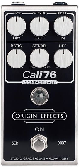Origin Effects Cali76 Compact Bass Compressor Pedal, Black Panel