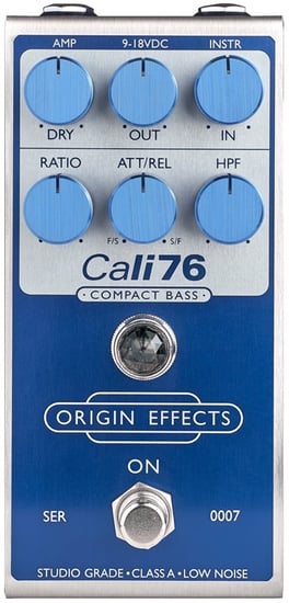 Origin Effects Cali76 Compact Bass Compressor Pedal, Super Vintage Blue