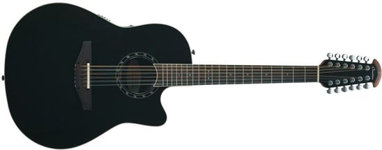 Ovation 2751AX Standard Balladeer Deep 12-String Electro Acoustic, Black