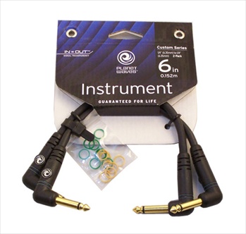 Planet Waves Custom Series Patch Cable (2-Pack, Right Angle, 6 Inch)