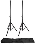 QTX Heavy Duty Speaker Stand Kit with Bag