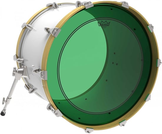Remo Powerstroke 3 Colortone Green Bass Drum Head, 22in