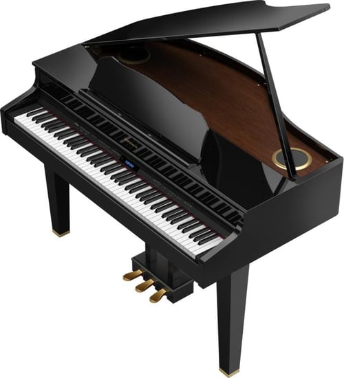 Roland GP-607 Digital Mini Grand Piano, Polished Ebony