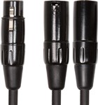 Roland RCC-YC-XF2XM Black Female XLR to Dual Male XLR Cable, 6in/15cm
