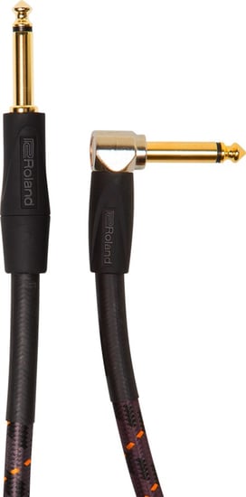 Roland RIC-G15A Gold Instrument Cable, Angled/Straight, 15ft/4.5m