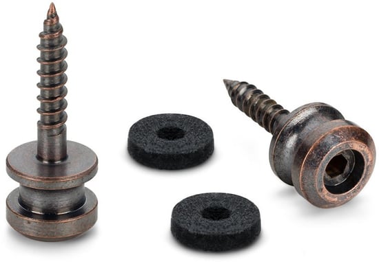 Schaller 24030800 S-Lock End Pin with Screw, Medium, Vintage Copper, 2 Pack 