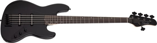 Schecter J-5 Diamond J 5 String Bass, Gloss Black
