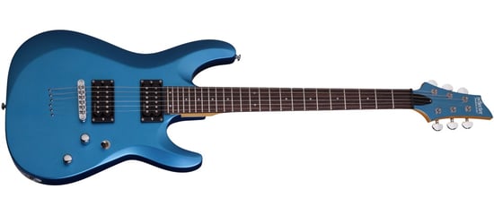 Schecter C-6 Deluxe Electric Guitar (Satin Metallic Blue)