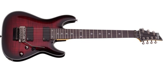 Schecter Damien Elite-7 FR 7 String With Floyd Rose (Crimson Red Burst)