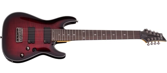 Schecter Damien Elite-8 8 String (Crimson Red Burst)