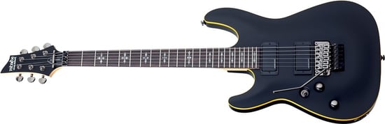 Schecter Demon-6 FR, Floyd Rose, Aged Black Satin, Left Handed