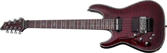 Schecter Hellraiser C-7 FR S, 7-String, Floyd Rose, Sustainiac, Black Cherry, Left Handed