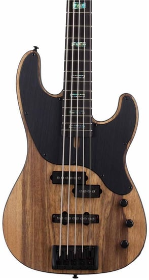 Schecter Model-T 5-String Exotic Bass, Black Limba