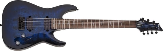 Schecter Omen Elite-7, See-Thru Blue Burst