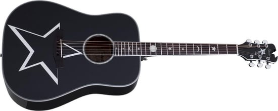 Schecter RS-1000 Robert Smith Busker Dreadnought Acoustic, Gloss Black