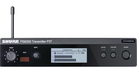 Shure P3T PSM300 Wireless IEM Transmitter, Stereo
