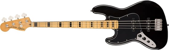 Squier Classic Vibe '70s Jazz Bass, Maple Fingerboard, Black, Left Handed