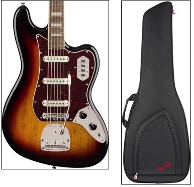 Squier Classic Vibe Bass VI, 3 Colour Sunburst & Gig Bag Bundle