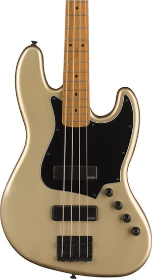 Squier Contemporary Active Jazz Bass HH, Roasted Maple Fingerboard, Black Pickguard, Shoreline Gold