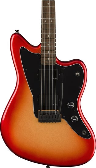 Squier Contemporary Active Jazzmaster HH, Laurel Fingerboard, Black Pickguard, Sunset Metallic