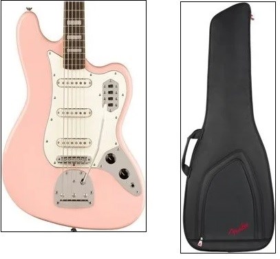 Squier FSR Classic Vibe Bass VI, Shell Pink & Gig Bag Bundle