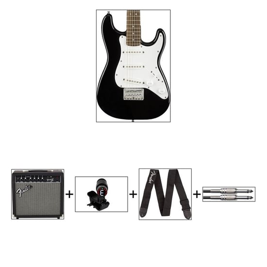 Squier Mini Strat Black Bundle