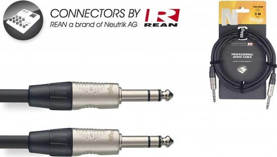 Stagg NAC Balanced Stereo Jack Cable (1m/3ft) - NAC1PSR