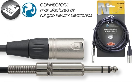 Stagg NAC Stereo Jack to Male XLR Cable (3m/10ft) - NAC3PSXM