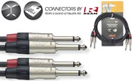 Stagg NTC Dual Mono Jack Cable (3m/10ft, Black) - NTC3PR