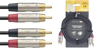 Stagg NTC Dual Phono Cable (6m/20ft, Black) - NTC6CR