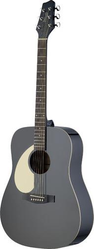 Stagg SA30D-BK LH Dreadnought Acoustic Guitar (Black)