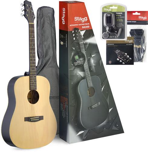 Stagg SA30D-N Pack Dreadnought Acoustic Guitar Package (Natural)