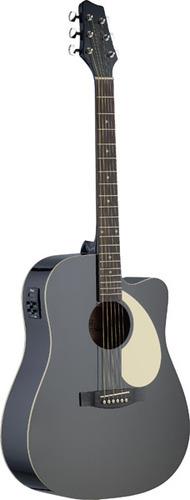 Stagg SA30DCE Electro Acoustic Dreadnought Guitar (Black)