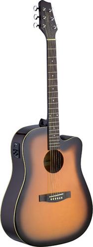 Stagg SA30DCE Electro Acoustic Dreadnought Guitar (Brown Sunburst)