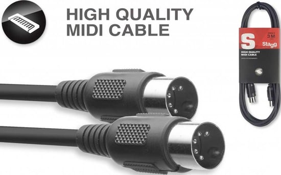 Stagg SMD Moulded MIDI Cable (1m/3ft) - SMD1 E
