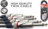 Stagg STC Dual Mono Jack Cable (3m/3ft, Black) - STC3P