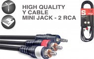 Stagg SYC Stereo Mini Jack to Dual Phono Cable (1m/3ft) - SYC1/MPS2CM E