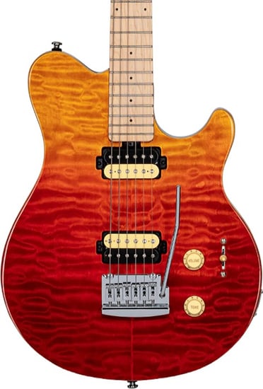 Sterling AX3QM Axis Quilted Maple Sub, Maple Neck, Spectrum Red